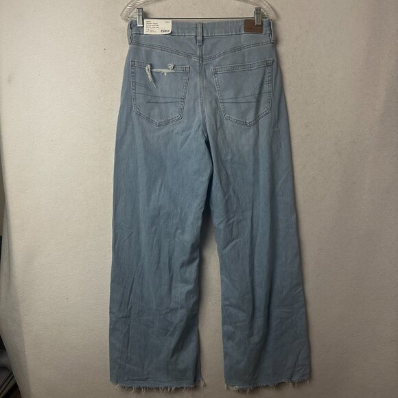 American Eagle Jeans sz 10/30 dreamy drape baggy wide leg high rise distressed - Picture 4 of 6